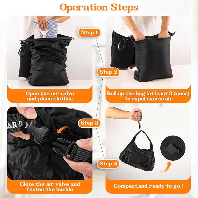 Travel Laundry Bag, Waterproof Compression Bags for Dirty Clothes | Moisture-resistant Vacuum Storage Bag, Space-Saving Laundry Storage Organizer for Cruise, Swimming, Gym - Image 5