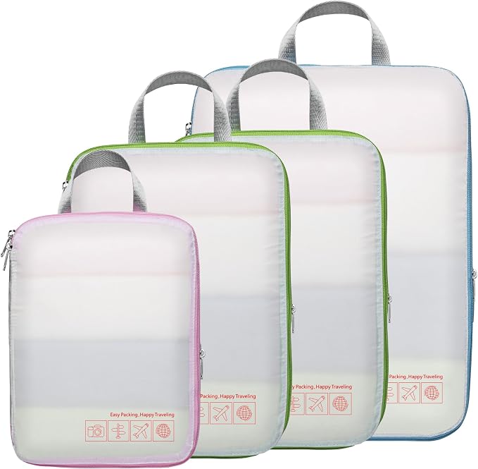 Cambond Compression Packing Cubes for Travel - Luggage Suitcase Organizer | Compression Zip Design for Space-saving, Expandable, Lightweight, Keep Clothes Sorted, Luggage Space Tidy, Carry on Pack Fast by Cambond