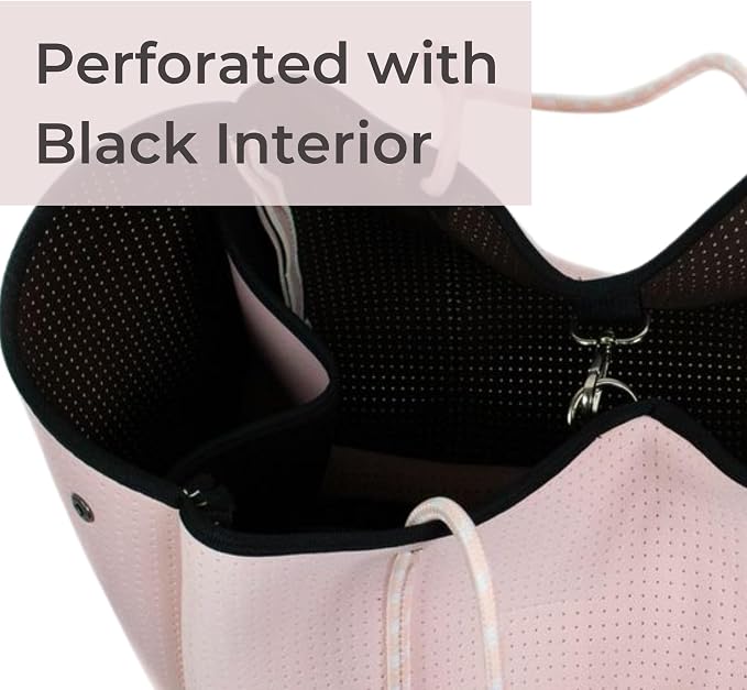 POPUPS Large Neoprene Tote Bag for Women - Everyday Designer Handbag for Travel Work and Beach with Pockets and Zipper Pouch - Image 5