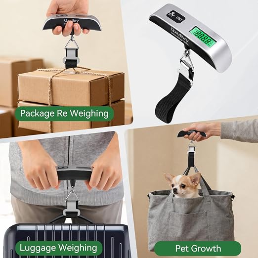 Luggage Scale, 110 Pounds Digital Luggage Scale Battery Included | Widen Upgrade Rubber Grip, with LED Display, Portable, Temperature Sensor, Peeling Function for Travel - Image 7