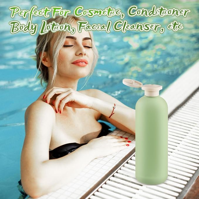 5 Pcs 400ml/13.5oz Squeeze Bottles Plastic Travel Lotion Bottles Refillable Containers with Flip Cap for Toiletries Creams Lotion Shampoo Conditioner - Image 5