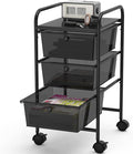 Simple Houseware 3 Drawers Rolling Utility Cart Art Craft Organizer, Black | 1-Column, 25.4" Height, Lockable Wheels, for School, Office, Art Craft, and Paper Storage by SimpleHouseware