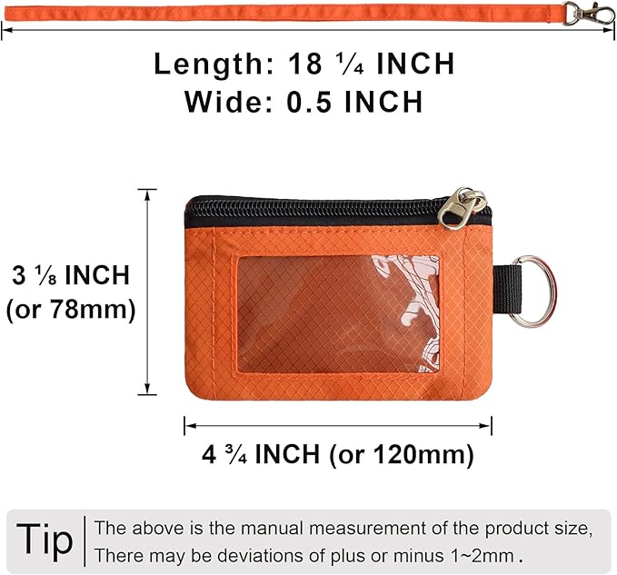 CHENSPRX Minimalist RFID Blocking Small Wallet with ID Window,WaterResistant Zip Id Case Wallet with Lanyard Keychain for Cards,Cash,Travel,Women,Men - Image 5