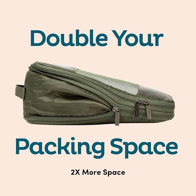 6-Pack Large Compression Packing Cubes for Travel - Lightweight Compression Packing Cube Set, Water-Resistant Luggage Organizer Bags & Suitcase Organizers, Travel Cubes for Carry-On, Checked Luggage - Image 3