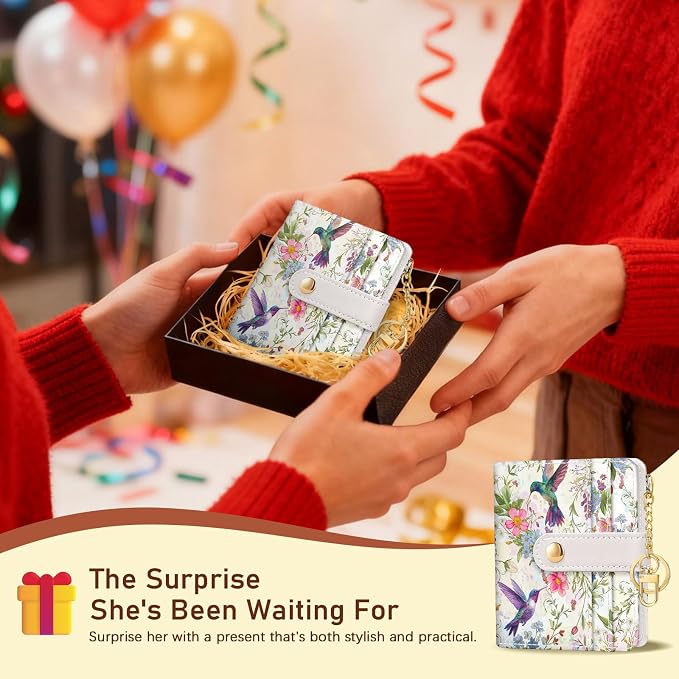 Jogjam Hummingbird Bird Rfid Women Wallet, Small Slim Credit Card Holder | PU Leather Bifold Cash Zipper Coin Pocket ID Window, for Female Ladies Teen Girls Girly Gifts - Image 7
