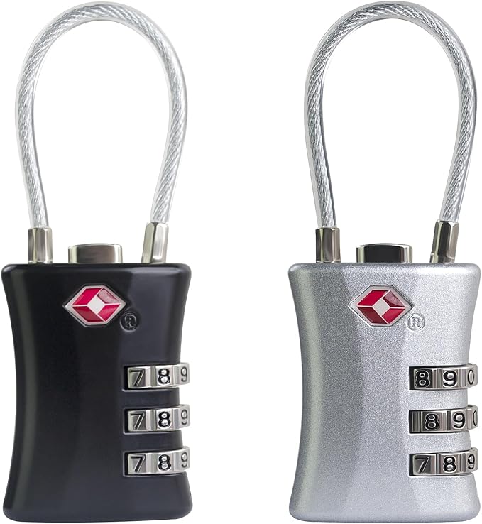Suitcase Locks TSA Approved, Small Padlock Combination, TSA Locks for Luggage, Combo Travel Padlock with Code for Backpack, Gym Locker, Ammo Can, Gun Case, Bag Zipper, Box (Black+Silver) by SpecializeinCombinationLock