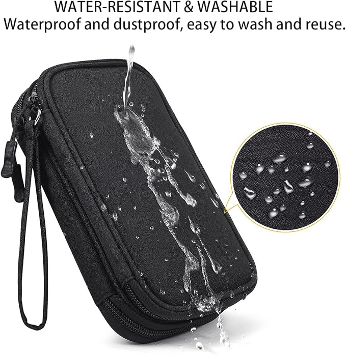 CAAORDKSO Electronics Organizer Travel Case, Charger Cord Organizer Case Tech Pouch Bag, Travel Essentials for Men Women Accessories, Cable, Cord, Charger, Phone, Power Bank, Earphone (Black, Large) - Image 4