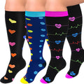 Diu Life 3 Pairs Plus Size Compression Socks for Women and Men Wide Calf Extra Knee High Support for Circulation by DiuLife