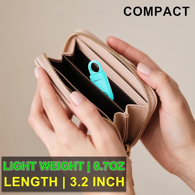 2 Pack Personal Safety Alarm Replaceable Battery | Ultra-Lightweight (0.8 oz) Keychain Siren for Women, Student, Children, Night Runner. SOS Emergency 130db Loud Hiking Alert Bulky-Free. Aqua - Image 5