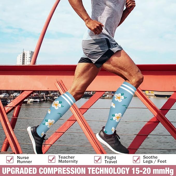 Compression Socks for Women & Men Circulation (6 Pairs) 15-20 mmHg is Best Support for Athletic Running,Nurse - Image 4