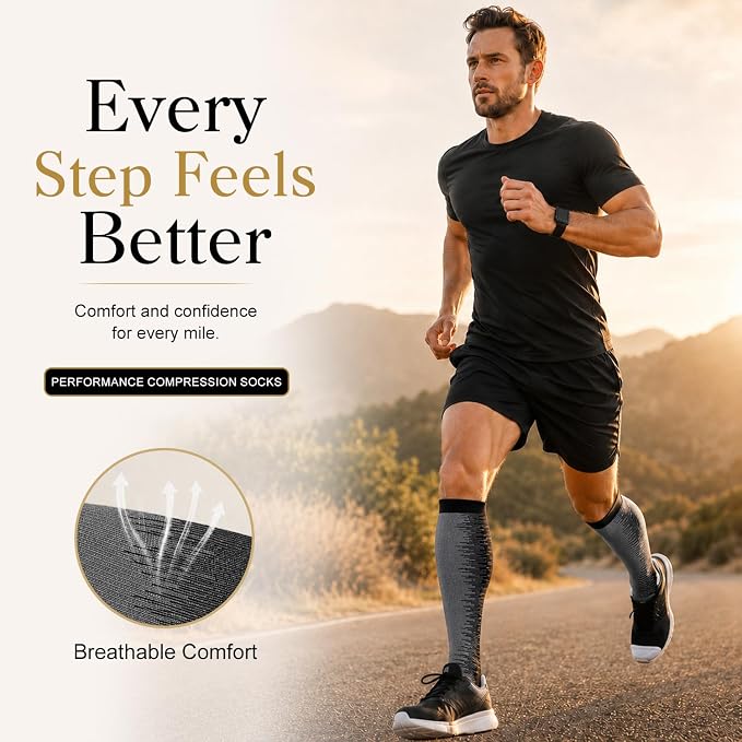 4 Pairs-Compression Socks for Women&Men Circulation-Best Support for Nurses,Running,Athletic - Image 4