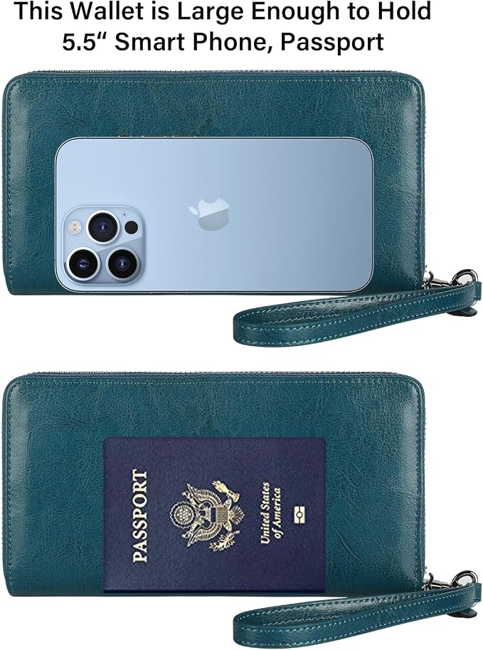 Small Compact Women Wallet RFID Blocking Genuine Leather Bifold Purse with ID Windows - Image 7