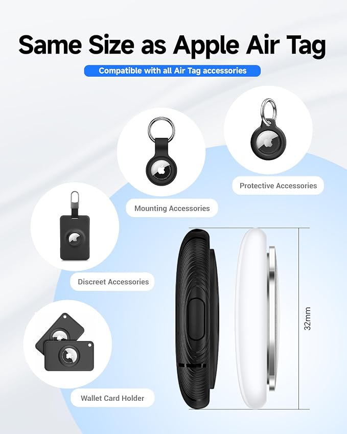 MiLi Air Tracker Tags for iOS and Android Bluetooth Tracker with case | for Apple Find My/Google Find Hub. Key Finder Item Locator for Luggage, Bags,Suitcase,Keys - Image 4