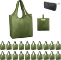 BeeGreen Green Reusable Grocery Bags Wholesale Green Reusable Kitchen Bags Bulk Foldable-Machine Washable with Zipper Storage Pouch 20 Packs by BeeGreen