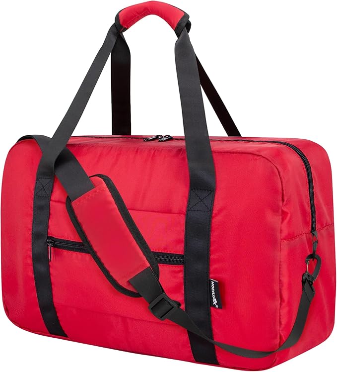 Duffle Bag for Travel Foldable Personal Item Travel Bag, 40L, Red | Carry On Duffel Bag Women Men Frontier Airlines Personal Item Bag Hospital Weekend Overnight Trips by holyluck
