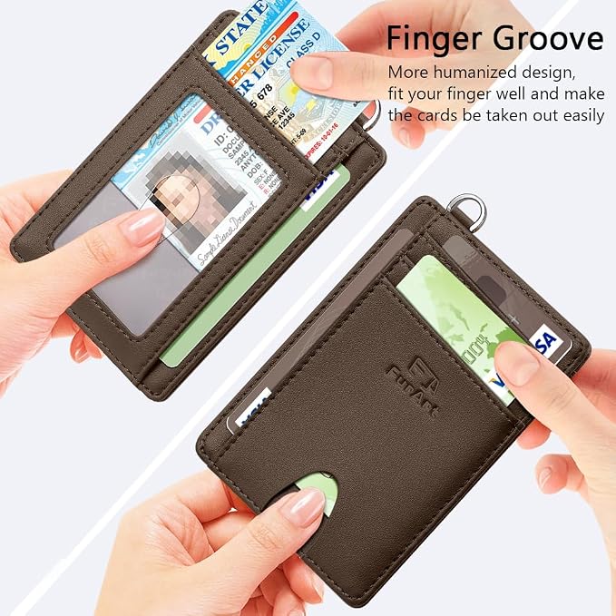 FurArt Slim Minimalist Wallet RFID Credit Card Holder for Men | slim minimalist compact rfid id window thin - Image 3