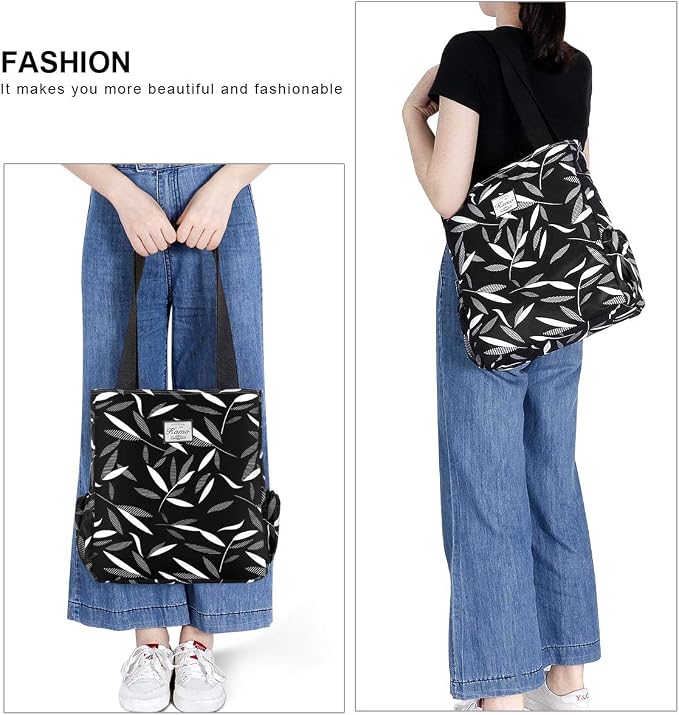 KAMO Floral Tote Bag - Waterproof Lightweight Handbags Travel Shoulder Bag for Hiking Yoga Gym Swimming Travel Beach - Image 7