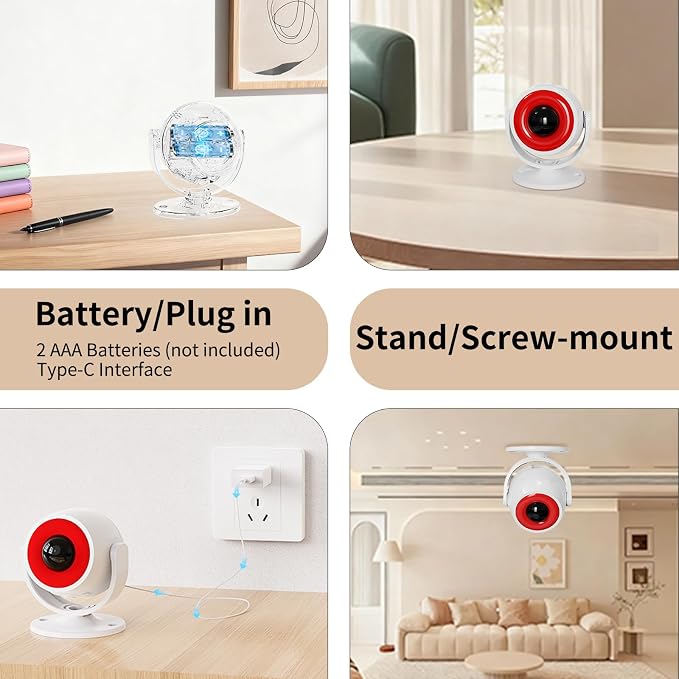 1 Pack Wireless Motion Detector Alarm for Indoor Use, PIR Motion Sensor with Sound Player for Pets, Dogs & Animal Deterrent, Intruder Alert & Remote Safety System, Noise Maker Sensor de Movimiento - Image 6