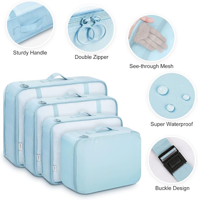 Mossio 9 Set Packing Cubes with Shoe Bag & Electronics Bag - Luggage Organizers Suitcase Travel Accessories - Image 4