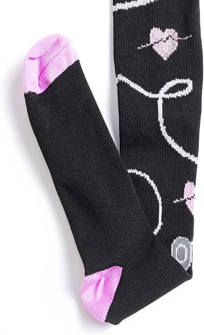 4 Pairs Compression Socks for Women & Men, Support Compression Sock 20-30 mmHg for Nurses, Pregnancy, Flying, Running,Travel - Image 3