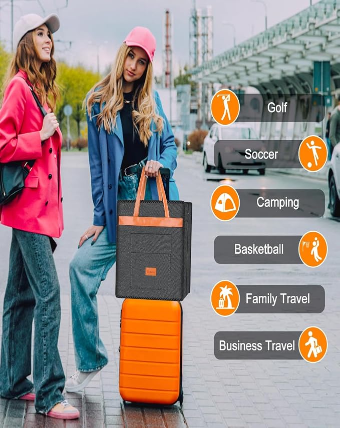 Yotako Shoe Bag for Travel with Leathers Handle Grey | Shoe Organizer with Pockets,3 in 1 Hanging Luggage Shoe Storage Bag,Travel Shoe Bag for Women Men Fit 6 PCS Shoes - Image 7