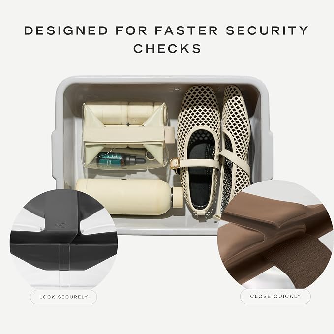 Cadence Parcel - Clear Travel Kit with Zipperless Magnetic Closure - Chestnut, Small - Durable, Leak-Resistant and TSA Approved Toiletry Bag - Modular Organization - Recycled TPU (.5 Qt) - Image 7