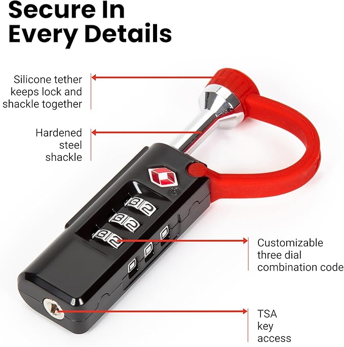 NANUK TSA Approved Lock – Durable, Secure Travel Case Lock with Cut-Resistant Steel Shackle & Rustproof | Secure Travel Case, Cut-Resistant Steel Shackle & Rustproof - Image 3