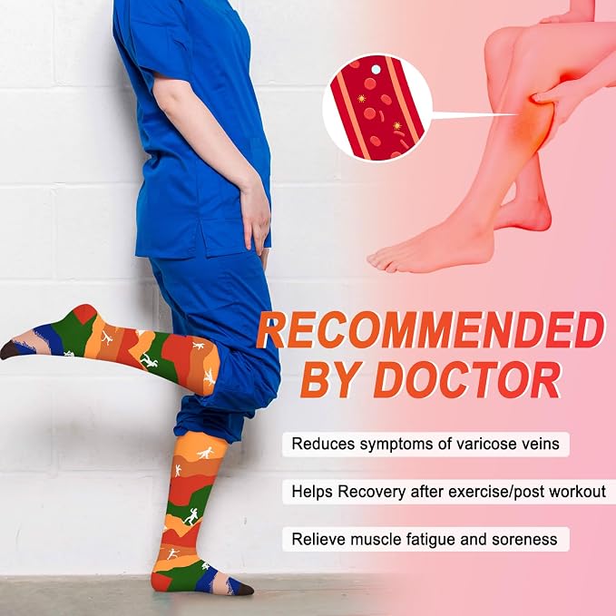 4 Pairs Compression Socks for Women Circulation-Best Support for Nurses,Running,Athletic,Travel - Image 2