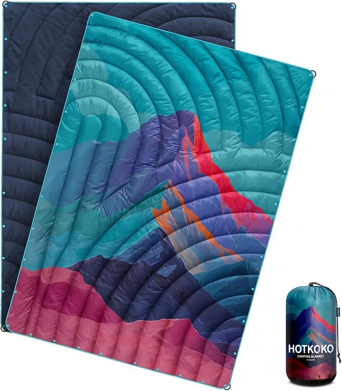 Camping Blanket,Puffy Blanket Lightweight Packable Camping Blanket Outdoor Blanket for Camping,Traveling, Stadium, Hiking, Picnics by hotkoko