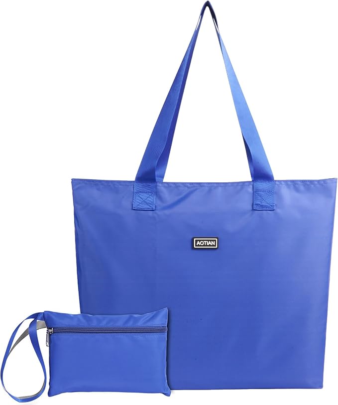 AOTIAN Reusable Grocery Bag, Foldable Shopping Tote Bag with Zipper Closure | Holds up to 50 lbs, Doubles as a phone pouch, Durable & tear-resistant. For travel, gym, beach & daily use, Machine washable by AOTIAN
