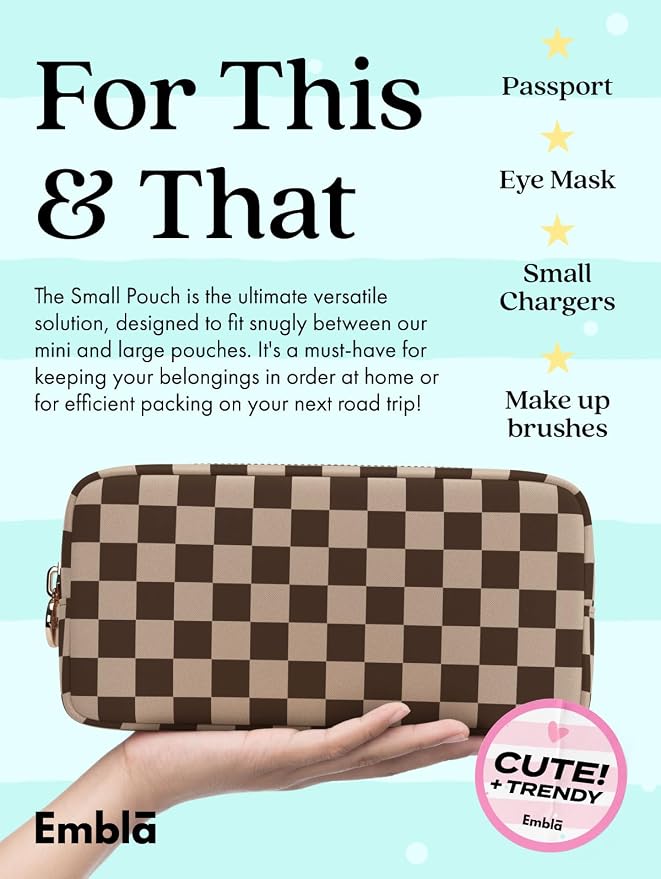 Makeup Bag for Women, Travel Cosmetic Organizer, Waterproof Toiletry Pouch | Small Nylon Cosmetic Bag with Zipper, Water-Resistant Beauty Pouch for Purse, Travel Essentials, Make up Case - Image 3