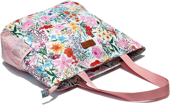 ESVAN Original Floral Water Resistant Large Tote Bag Shoulder Bag for Gym Beach Travel Daily Bags Upgraded - Image 6