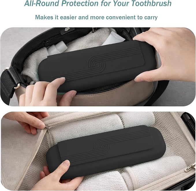 Silicone Toothbrush Travel Case, Pro Large Toothbrush Case for Traveling | Electric & Manual Toothbrush Travel Cover for Men and Women, Portable Toothbrush Holder for Trave, Gym, Business Trip, School - Image 3