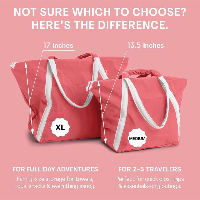 Bodysurf Beach Bag Waterproof Sandproof, Foldable Packable Travel Zip Tote | Pool, boat and swim bag for men and women, XL and medium, 6 colors, zip-top, front pocket, inner wet pouch, recycled nylon - Image 5