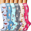 Compression Socks for Women & Men Circulation(6 pairs)-Graduated Supports Socks for Running, Athletic Sports by LaiteHebe