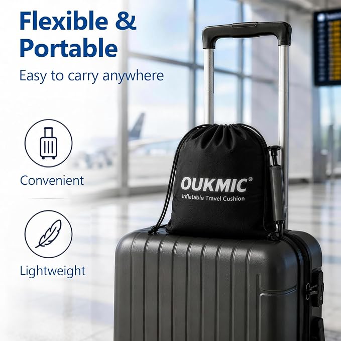 Ergonomic Inflatable Seat Cushion with 56 Airbags | Portable Travel Cushion, for Long Flights, Car & Office, Black - Image 5