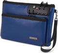 Fireproof Money Bag with Lock, Double layer Cash Bag BankBag for Cash, Valuable StorageBag,Fireproof Safe Box Money Pouch with Zipper (blue, Small) by BARDOLPH