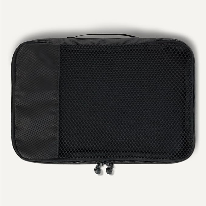 Amazon Essentials 4-Piece Space-Saving Packing Cubes Travel Accessories Set, Luggage Organizer with Double Zipper, Mesh Top, Small, Black (Previously Amazon Basics) - Image 5