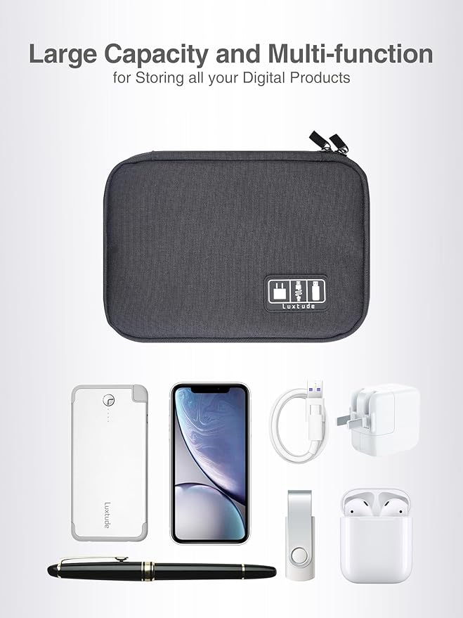 Travel Cable Organizer Bag, Flat Cord Organizer Case | Travel Essentials for Wire/Cord/Charger/Cable Storage/Tech Accessories/Tech Gifts - Image 6