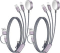2Pack Travel Essentials for Apple Watch Charger,3-in-2 Multi Charging Cable | Cruise Vacation Camping Essentials for iPhone Charger,Type C/Lightning for iWatch,iPhone 17-12,Xbox Series X&S-6FT Gray by Accessoriesforphoneandelectricproducts