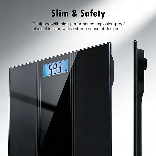 Scale for Body Weight Digital Bathroom Scale Large Size Black | 0.2lb Precision, Max 400lb, Backlit LCD Screen, Highly Accurate Electronic Weighing Machine, Safe Home Use, Include Batteries - Image 6