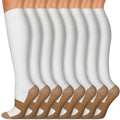 Copper Compression Socks 15-20 mmHg for Men & Women 8 Pairs – Circulation Support for Nurses, Travel, Running, Hiking, Soccer by Iseasoo