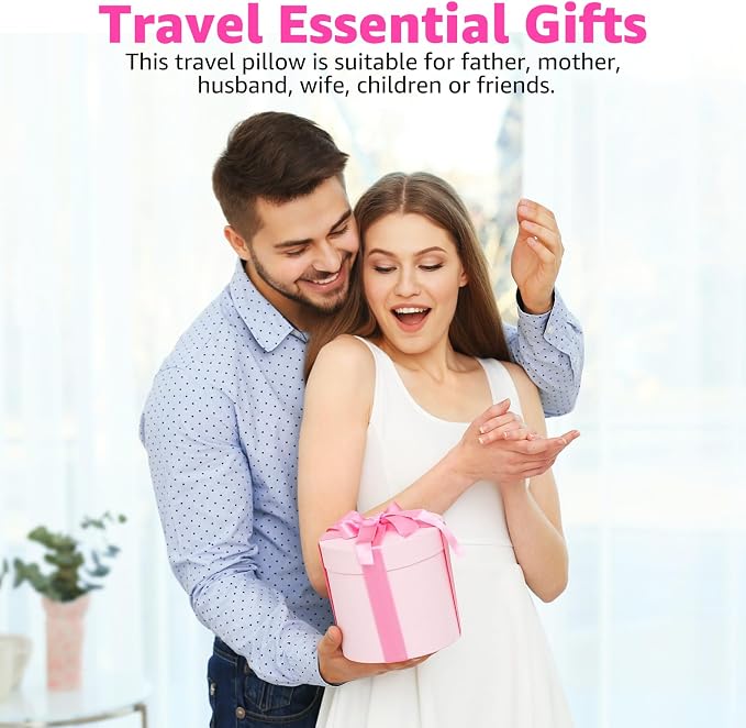 Memory Foam Travel Neck Pillow | Ergonomic 360 Degree Head Support for Airplane, Car and Office Sleeping, with Breathable Cotton Cover and Carry Bag, Pink-2 - Image 9