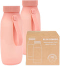 BLUE GINKGO Collapsible Water Bottle [2-Pack] – Lightweight, Foldable Silicone Bottles for Travel, Hiking, and Camping (16.9oz, Made in Korea, Rose Pink) by BLUEGINKGO