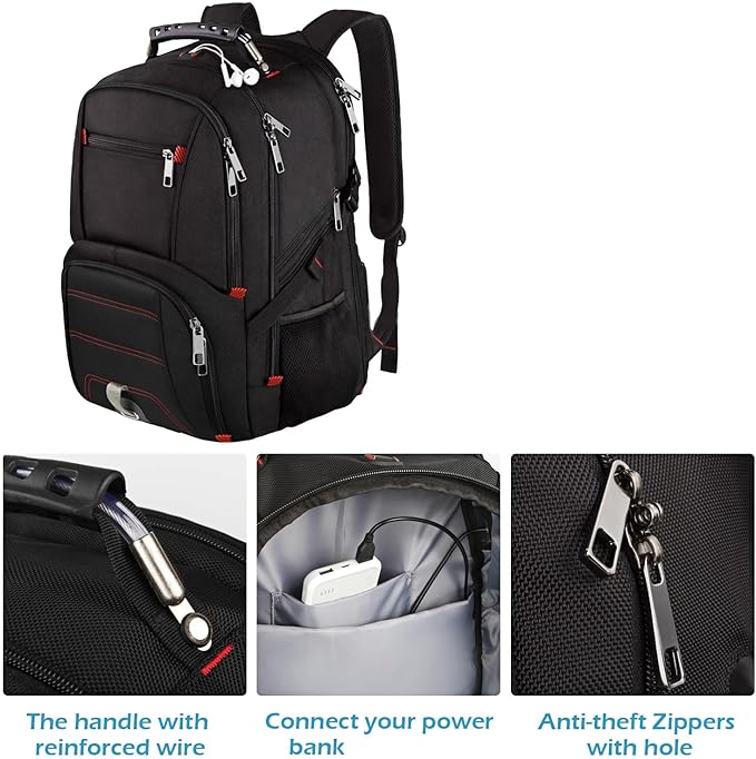 Jiefeike Travel Laptop Backpack,Extra Large Capacity TSA Friendly Anti Theft Backpacks Water-Resistant Men Business College Computer Bookbag Fits 17 Inch Laptop&Notebook - Image 4