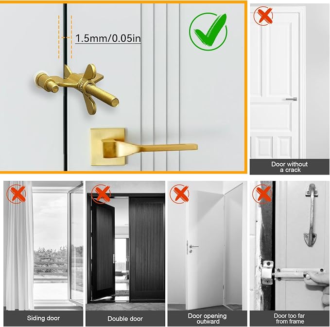 AceMining Portable Door Lock, Hotel Travel Door Lock Security for Home | Hotel Safety Device for Door Security, Portable Lock for Hotel Room, Apartment, College Dorm and Travel - Image 7