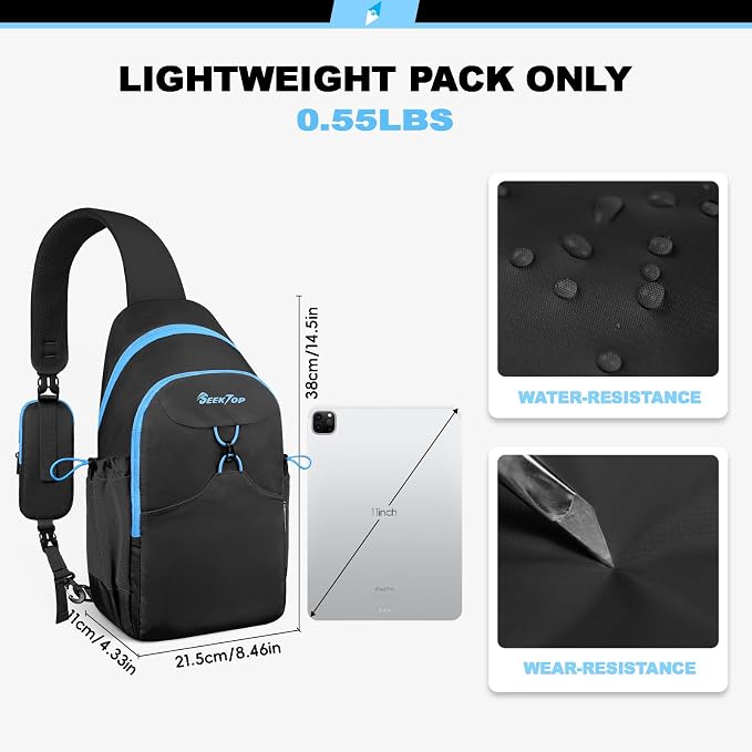 Seektop RFID Anti-Theft Crossbody Bag Sling Backpack for Women & Men, Casual Chest Daypack for Daily Travel - Image 6