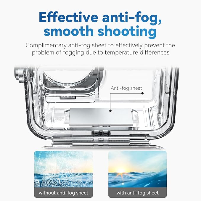 TELESIN Waterproof Case with Anti-Fog for DJI Osmo Action 6 Camera, Underwater Housing Shell Cage Supports 60M/196FT Deep Diving Scuba Snorkeling with Quick Release Bracket Screw Action 6 Accessories - Image 2