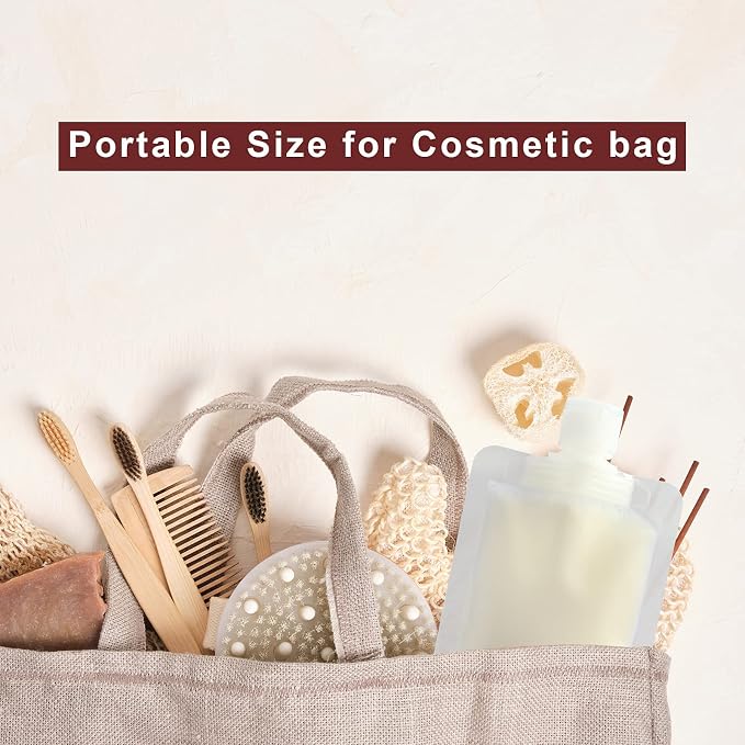 YASUOA 12 Pieces Travel Size Refillable Pouch for Toiletries Bulk 30ml/50ml/100ml, TSA Approved Squeeze Empty Stand Up Pouches for Liquids Lotion Shampoo Bags, Leak Proof Cosmetic Containers - Image 7
