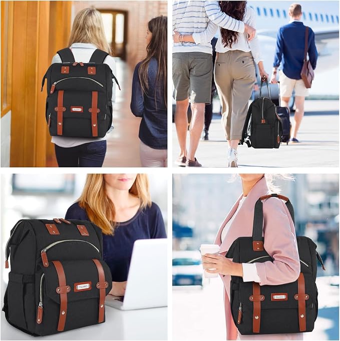 FALANKO Laptop Backpack for women, Doctor Teacher Work RFID Anti Theft Laptops Backpack, Wide Open College Travel 15.6 Inch Computer Bag for Men Women - Image 4